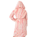 Pink - Back - Barbie Womens-Ladies Hooded Dressing Gown