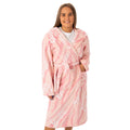 Pink - Front - Barbie Womens-Ladies Hooded Dressing Gown