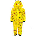 Yellow - Front - Pokemon Childrens-Kids Pikachu All-In-One Nightwear