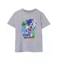 Grey Marl - Front - Sonic The Hedgehog Childrens-Kids Sonic T-Shirt