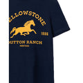 Navy - Back - Yellowstone Mens Dutton Ranch Logo Short-Sleeved T-Shirt