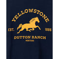 Navy - Pack Shot - Yellowstone Mens Dutton Ranch Logo Short-Sleeved T-Shirt