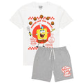 White-Grey - Front - SpongeBob SquarePants Mens Short Pyjama Set