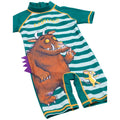 Green-White-Yellow - Back - The Gruffalo Childrens-Kids One Piece Swimsuit