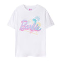 White - Front - Barbie Womens-Ladies Palm Tree T-Shirt