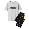 Black-Grey - Front - Star Trek Mens Logo All-Over Print Pyjama Set