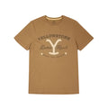 Navy-Brown - Back - Yellowstone Mens Logo Pyjama Set