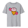 Grey Marl - Front - Pusheen Womens-Ladies Ice Cream Short-Sleeved T-Shirt
