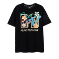 Black - Front - MTV Unisex Adult Flowers T-Shirt