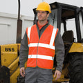Fluorescent Orange - Back - Result Mens Core High-Visibility Safety Motorway Vest