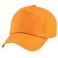 Orange - Back - Beechfield Plain Unisex Junior Original 5 Panel Baseball Cap