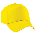 Yellow - Front - Beechfield Plain Unisex Junior Original 5 Panel Baseball Cap
