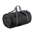 Black-Graphite - Front - BagBase Packaway Barrel Bag - Duffle Water Resistant Travel Bag (32 Litres)