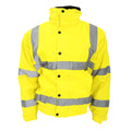 Fluorescent Yellow - Front - Warrior Memphis High Visibility Bomber Jacket - Safety Wear - Workwear