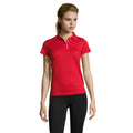 Red - Back - SOLS Womens-Ladies Performer Short Sleeve Pique Polo Shirt