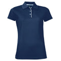 French Navy - Front - SOLS Womens-Ladies Performer Short Sleeve Pique Polo Shirt
