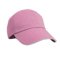 Pink-White - Front - Result Unisex Herringbone Contrast Colour Sandwich Peak Baseball Cap