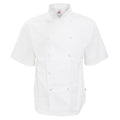 White - Front - AFD Adults Unisex Short Sleeve Chefs Jacket