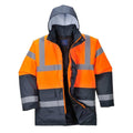 Orange-Navy - Back - Portwest Mens Hi-Vis Waterproof Contrast Panel Traffic Jacket