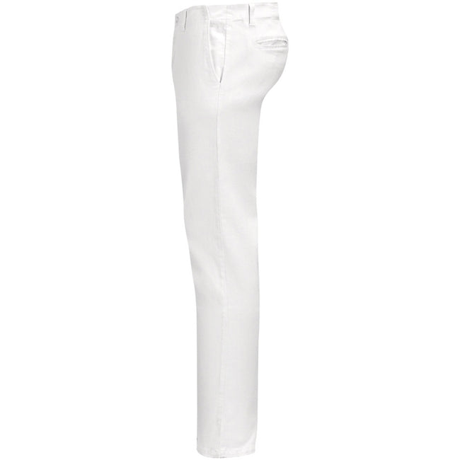 White - Side - SOLS Mens Jules Chino Trousers