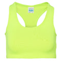 Electric Yellow - Front - AWDis Just Cool Womens-Ladies Sleeveless Girlie Sports Crop Top