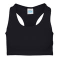 Jet Black - Front - AWDis Just Cool Womens-Ladies Sleeveless Girlie Sports Crop Top