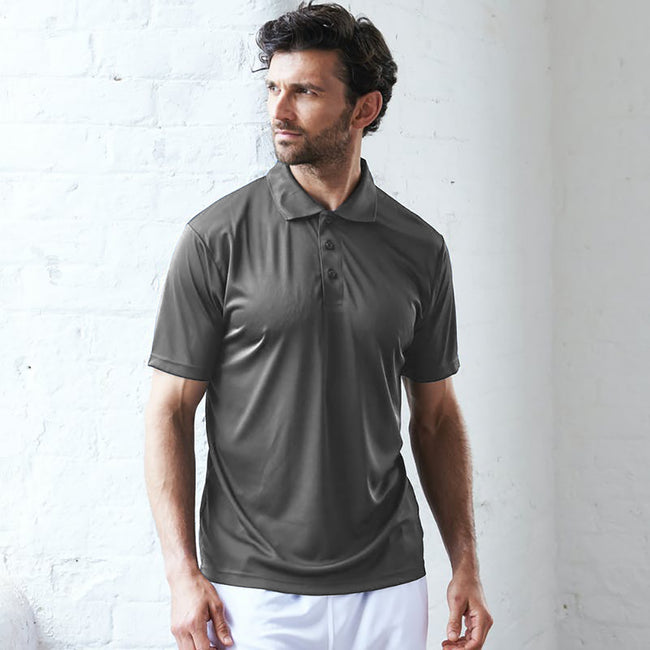Jet Black - Back - AWDis Just Cool Mens Smooth Short Sleeve Polo Shirt