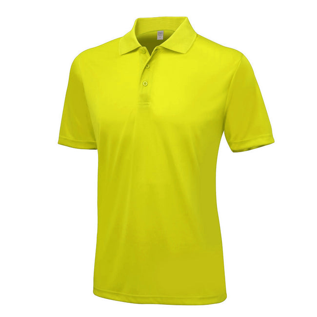 Sun Yellow - Front - AWDis Just Cool Mens Smooth Short Sleeve Polo Shirt