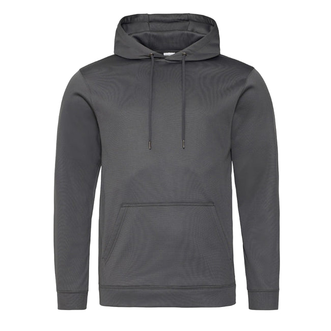 Steel Grey - Front - AWDis Adults Unisex Polyester Sports Hoodie