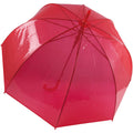 Red - Back - Kimood Automatic Opening Transparent Dome Umbrella