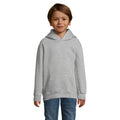 Grey Marl - Back - SOLS Childrens-Kids Slam Hooded Sweatshirt
