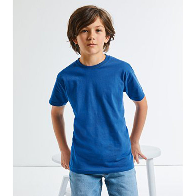 Bright Royal - Back - Russell Childrens-Kids Slim Short Sleeve T-Shirt