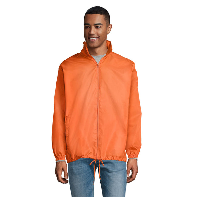 Orange - Back - SOLS Unisex Shift Showerproof Windbreaker Jacket
