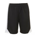 Black-White - Front - SOLS Mens Olimpico Football Shorts