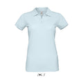 Creamy Blue - Back - SOLS Womens-Ladies Perfect Pique Short Sleeve Polo Shirt