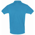Aqua - Back - SOLS Mens Perfect Pique Short Sleeve Polo Shirt