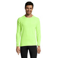Neon Green - Back - SOLS Mens Sporty Long Sleeve Performance T-Shirt