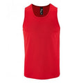 Red - Front - SOLS Mens Sporty Performance Tank Top