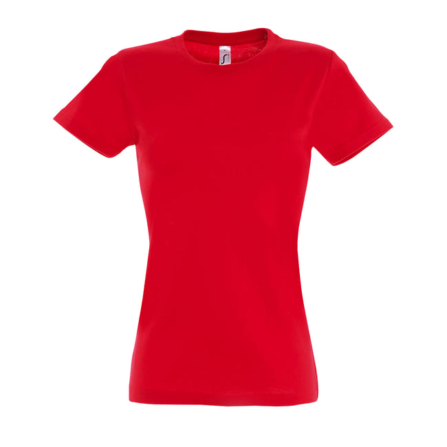 Red - Front - SOLS Womens-Ladies Imperial Heavy Short Sleeve T-Shirt
