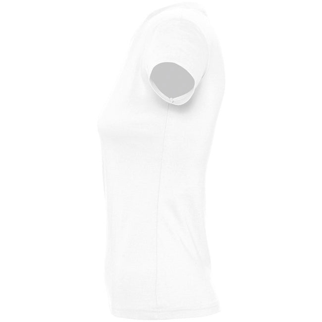 White - Side - SOLS Womens-Ladies Imperial Heavy Short Sleeve T-Shirt