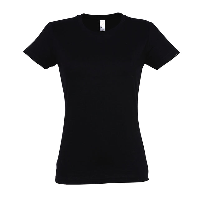 Deep Black - Front - SOLS Womens-Ladies Imperial Heavy Short Sleeve T-Shirt
