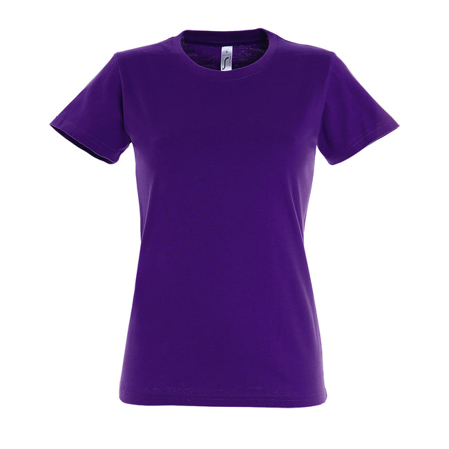 Dark Purple - Front - SOLS Womens-Ladies Imperial Heavy Short Sleeve T-Shirt