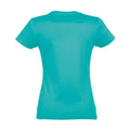 Caribbean Blue - Back - SOLS Womens-Ladies Imperial Heavy Short Sleeve T-Shirt