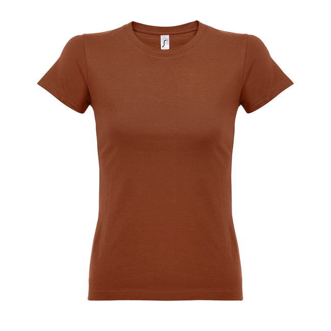 Terracotta - Front - SOLS Womens-Ladies Imperial Heavy Short Sleeve T-Shirt