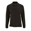 Black - Front - SOLS Mens Perfect Long Sleeve Pique Polo Shirt
