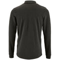 Charcoal Marl - Back - SOLS Mens Perfect Long Sleeve Pique Polo Shirt
