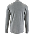 Grey Marl - Back - SOLS Mens Perfect Long Sleeve Pique Polo Shirt
