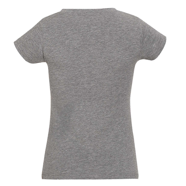 Grey Marl - Side - SOLs Womens-Ladies Moon V Neck Short Sleeve T-Shirt