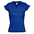 Royal Blue - Front - SOLs Womens-Ladies Moon V Neck Short Sleeve T-Shirt