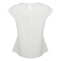 White - Back - Henbury Womens-Ladies Pleat Front Short Sleeve Top
